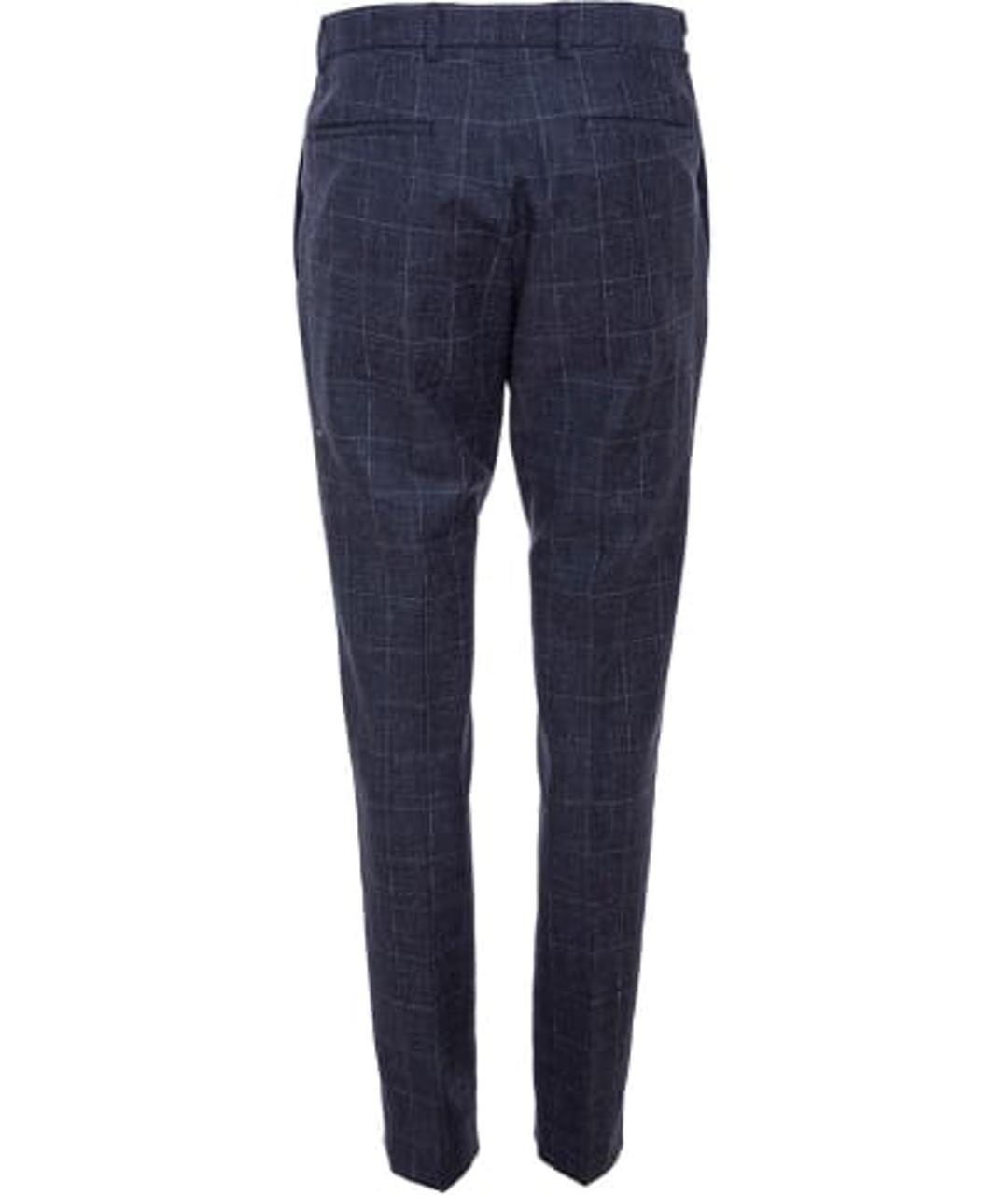 STRELLSON Темно-синие шерстяные классические брюки, фото 2