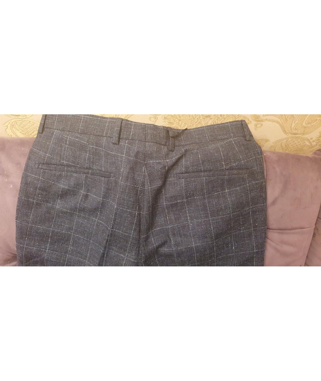 STRELLSON Темно-синие шерстяные классические брюки, фото 5