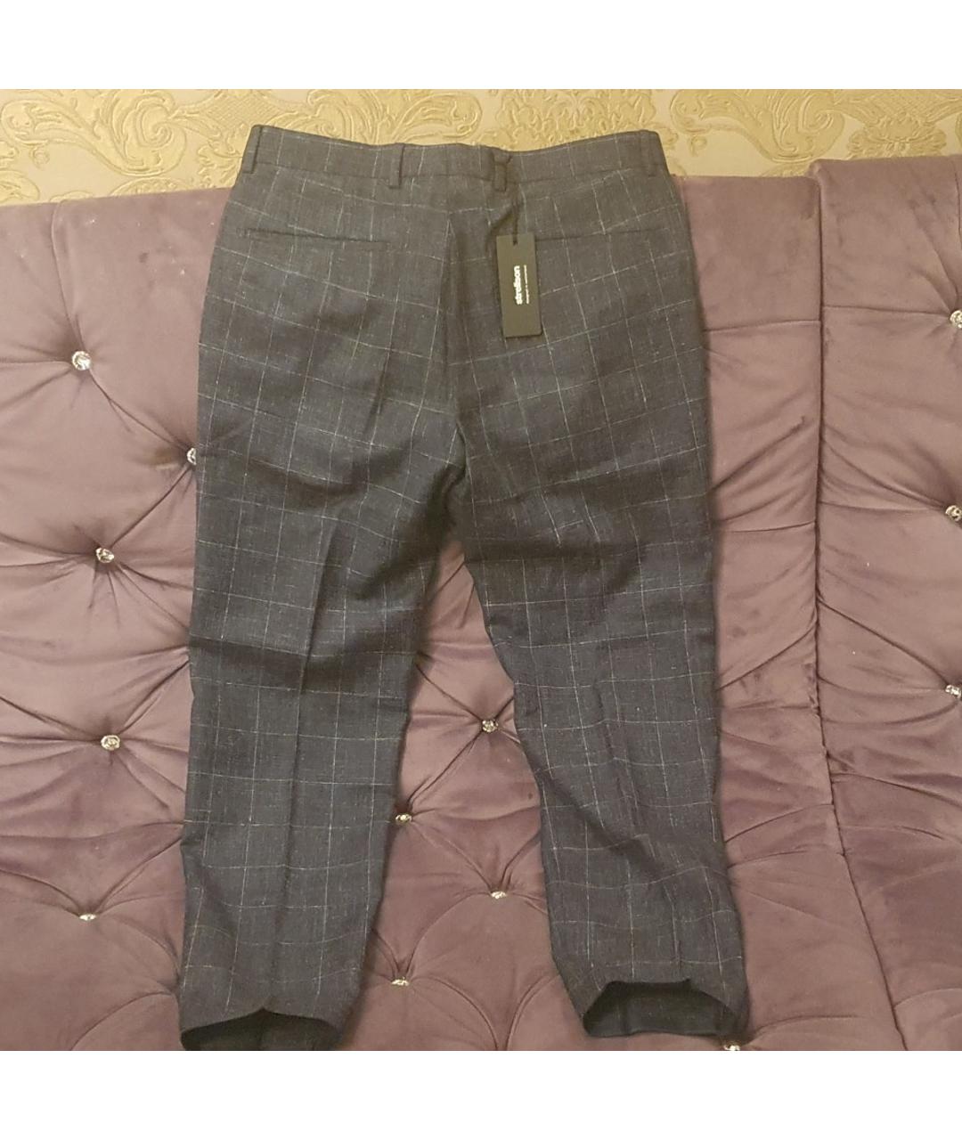 STRELLSON Темно-синие шерстяные классические брюки, фото 6