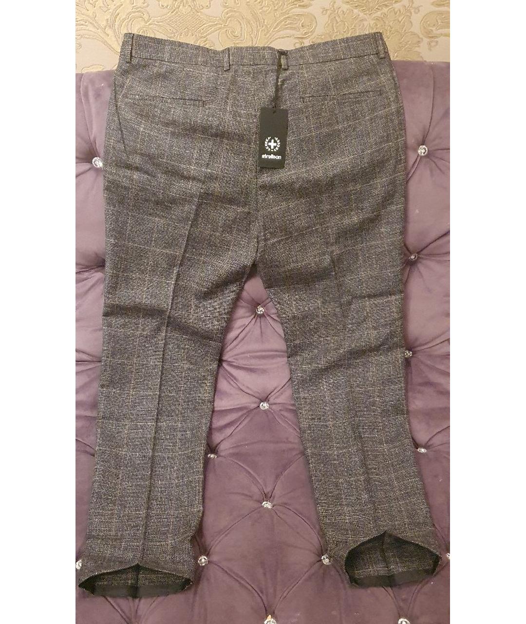 STRELLSON Антрацитовые шерстяные классические брюки, фото 2