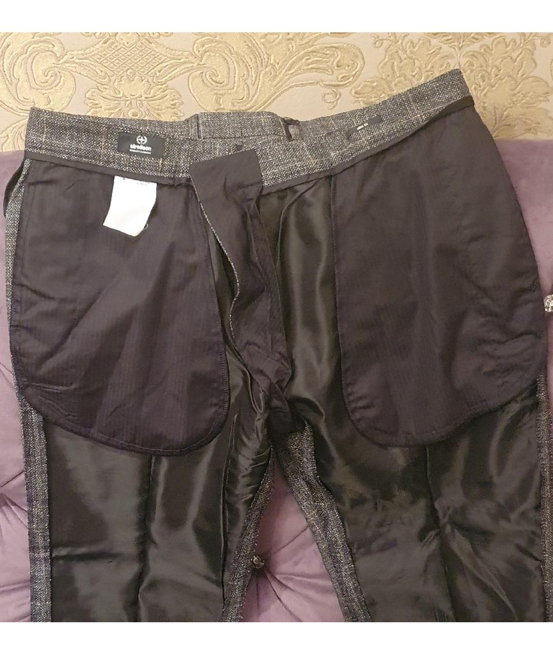 STRELLSON Антрацитовые шерстяные классические брюки, фото 3
