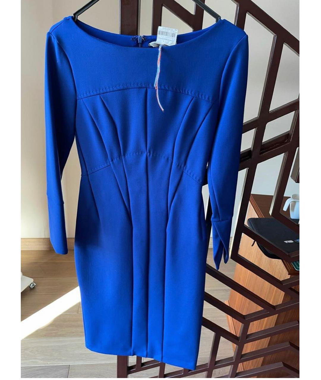 SPORTMAX Синее полиамидовое платье, фото 5