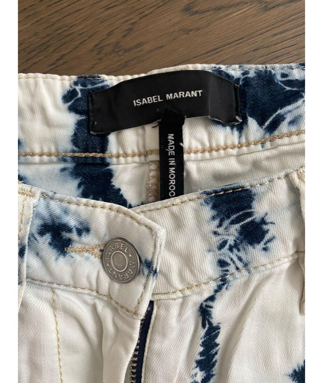ISABEL MARANT Белые хлопковые прямые джинсы, фото 3