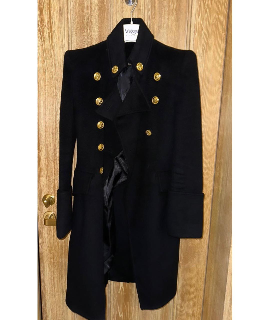 BALMAIN Черное кашемировое пальто, фото 2