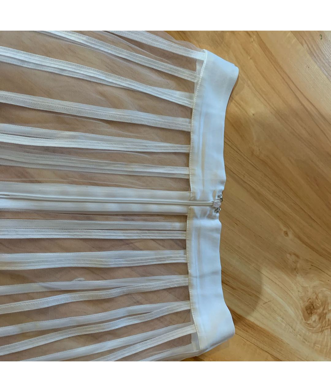 LA PERLA Белая сетчатая юбка миди, фото 3