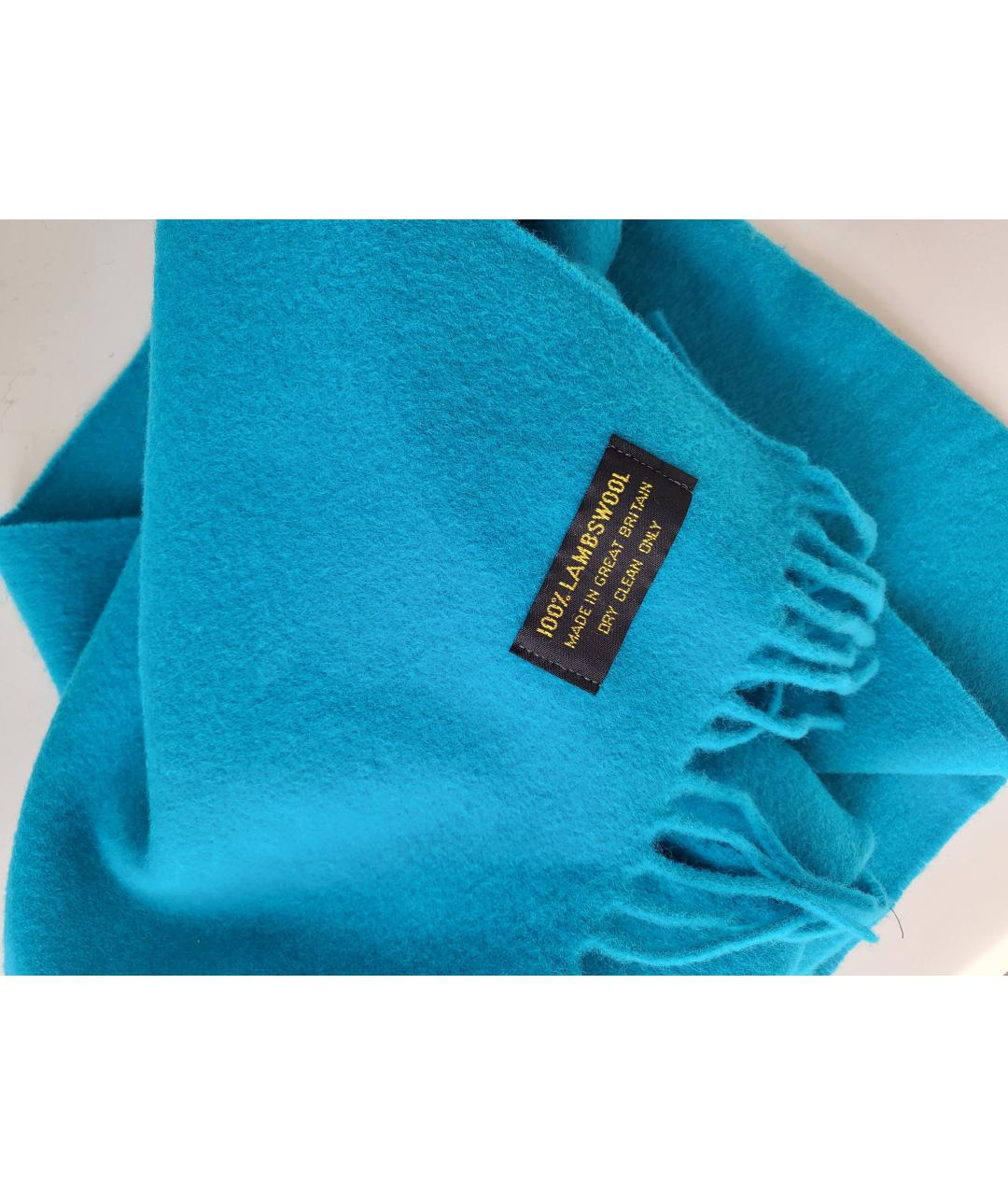 AQUASCUTUM Голубой шерстяной шарф, фото 2
