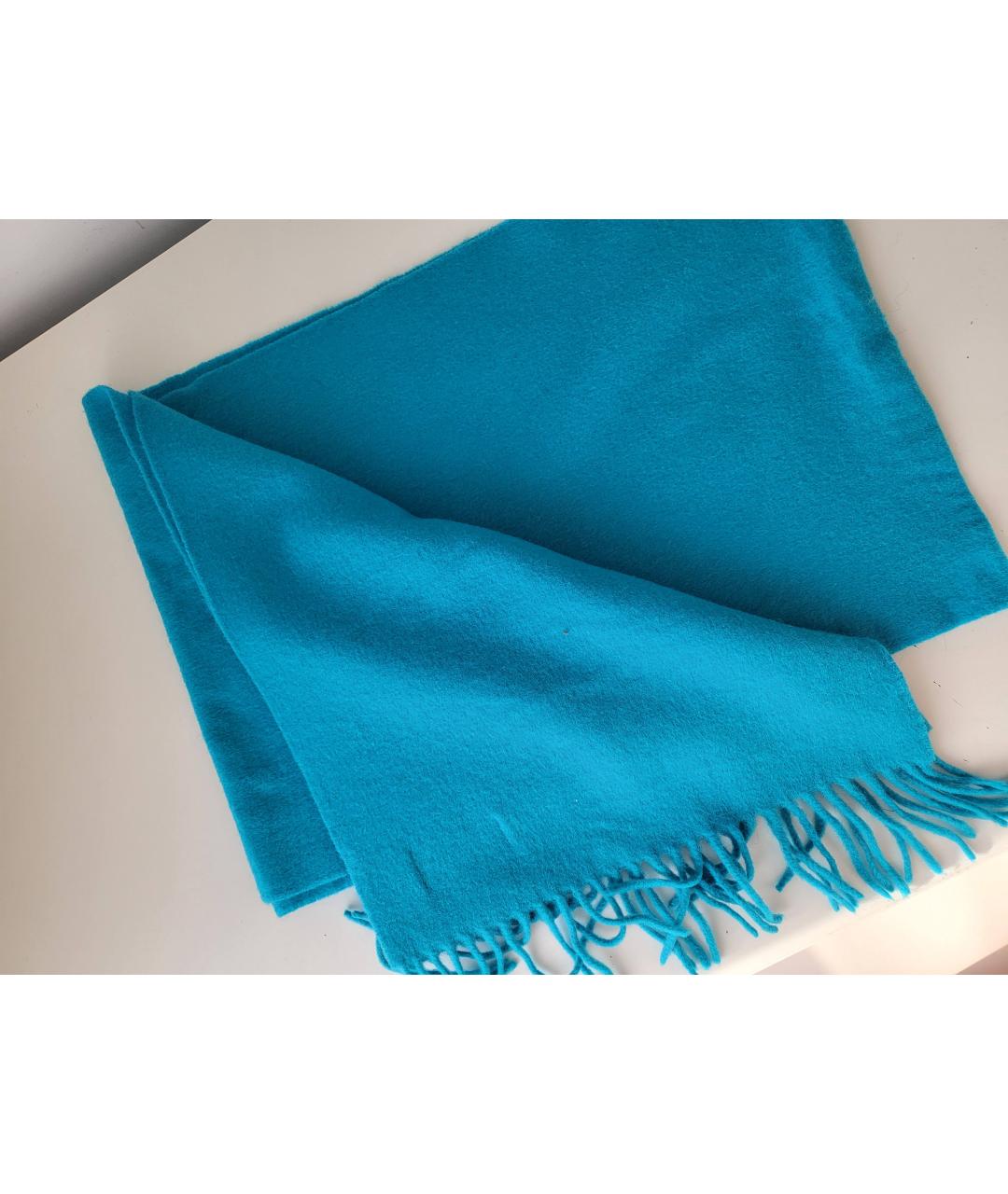 AQUASCUTUM Голубой шерстяной шарф, фото 4