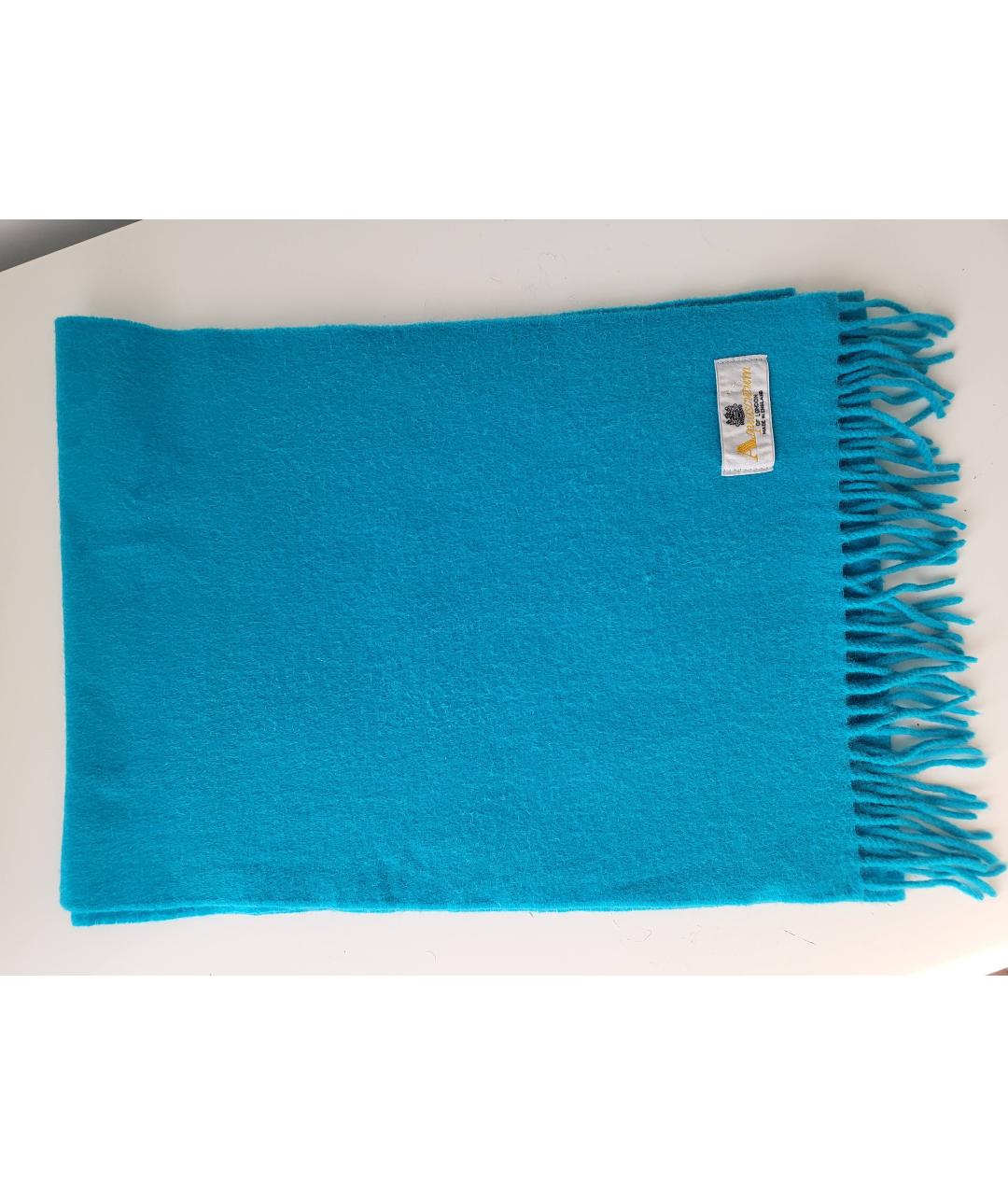 AQUASCUTUM Голубой шерстяной шарф, фото 5