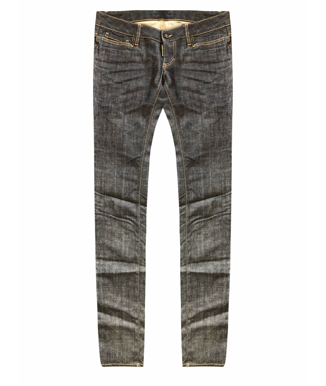 DSQUARED2 Темно-синие хлопко-эластановые прямые джинсы, фото 1