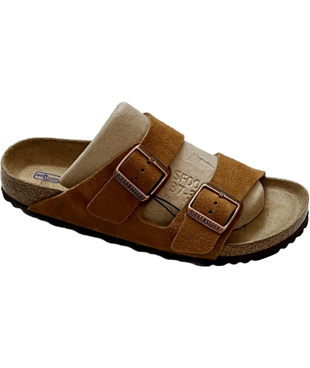BIRKENSTOCK Коричневые замшевые сандалии, фото 1