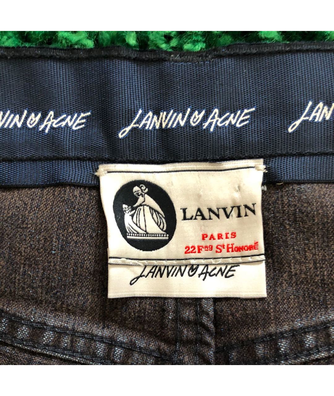 LANVIN Темно-синие хлопковые прямые джинсы, фото 2
