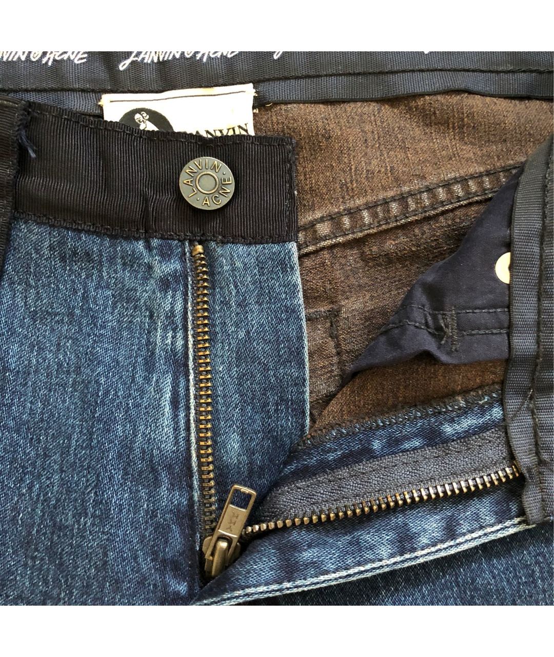 LANVIN Темно-синие хлопковые прямые джинсы, фото 3