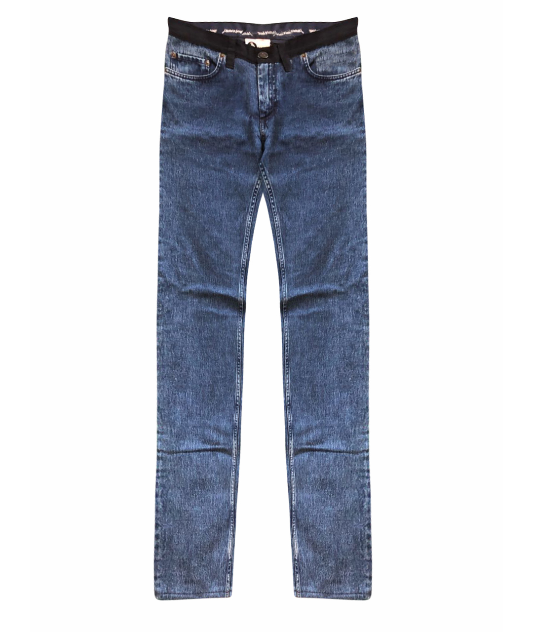 LANVIN Темно-синие хлопковые прямые джинсы, фото 1