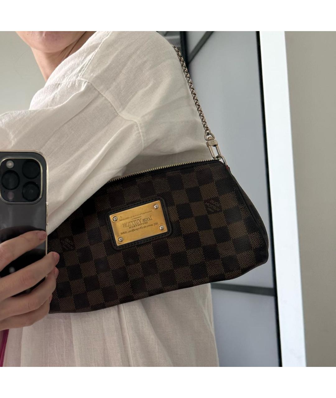 LOUIS VUITTON Коричневая кожаная сумка с короткими ручками, фото 6