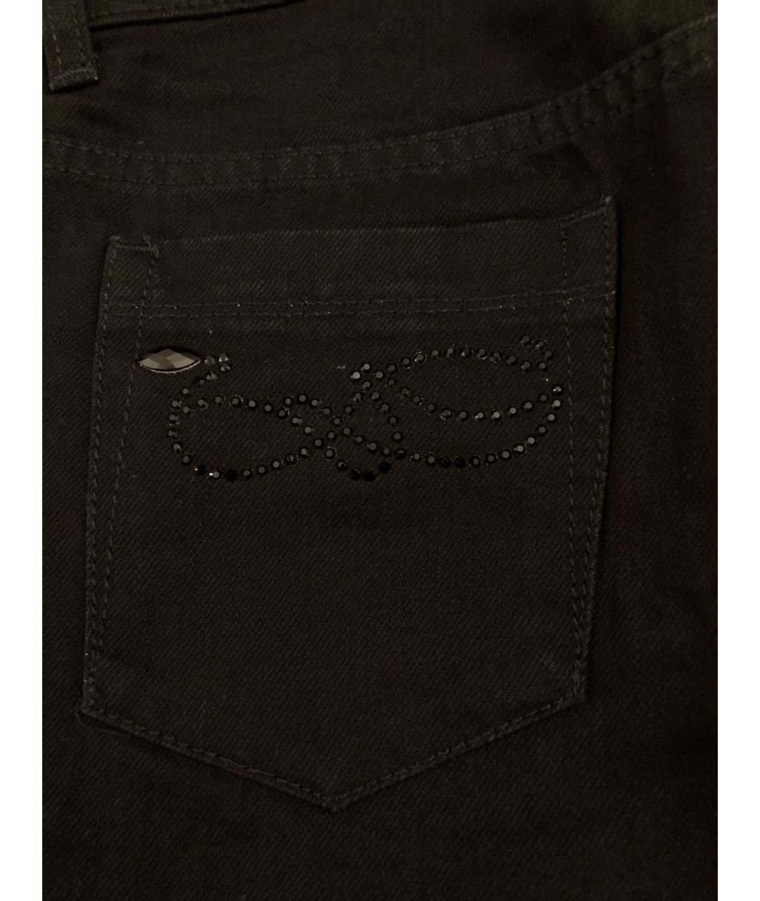 JUST CAVALLI Черные хлопковые прямые джинсы, фото 4
