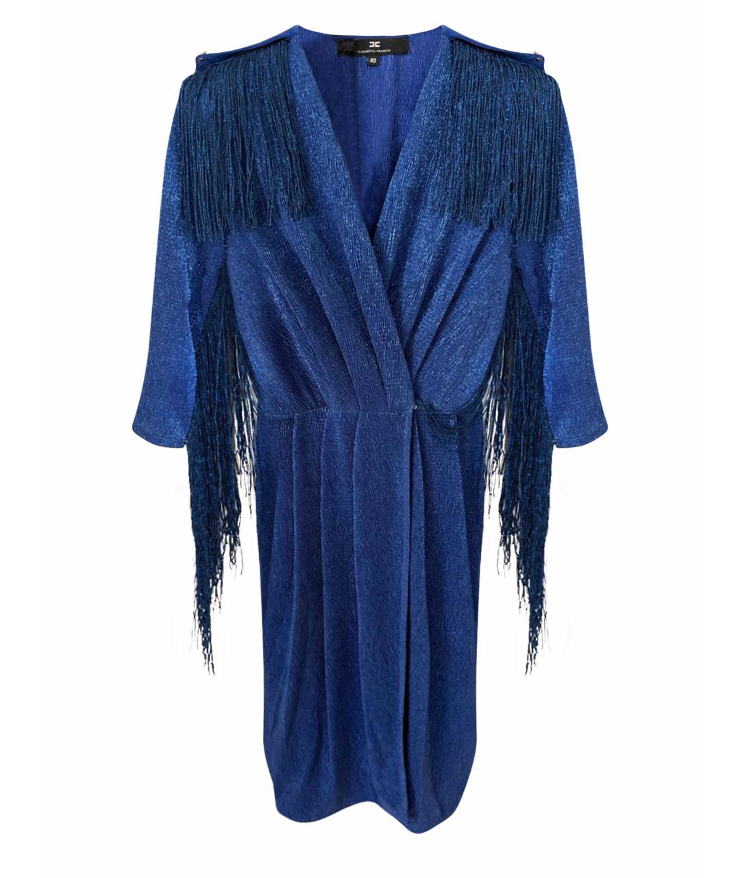 ELISABETTA FRANCHI Синее полиэстеровое вечернее платье, фото 1