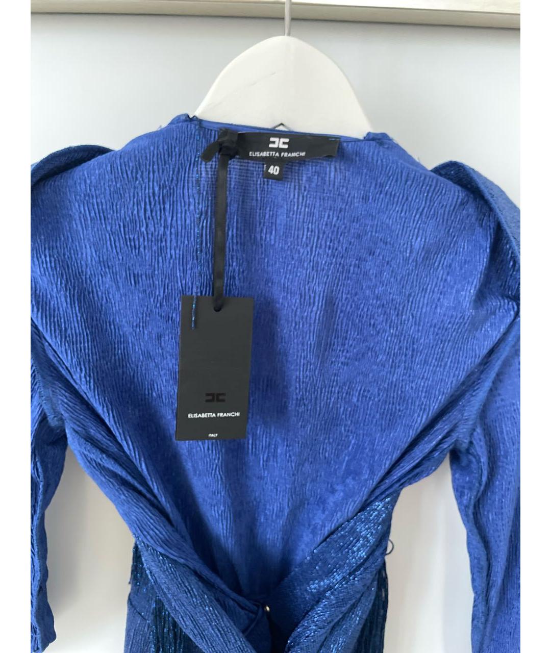 ELISABETTA FRANCHI Синее полиэстеровое вечернее платье, фото 3