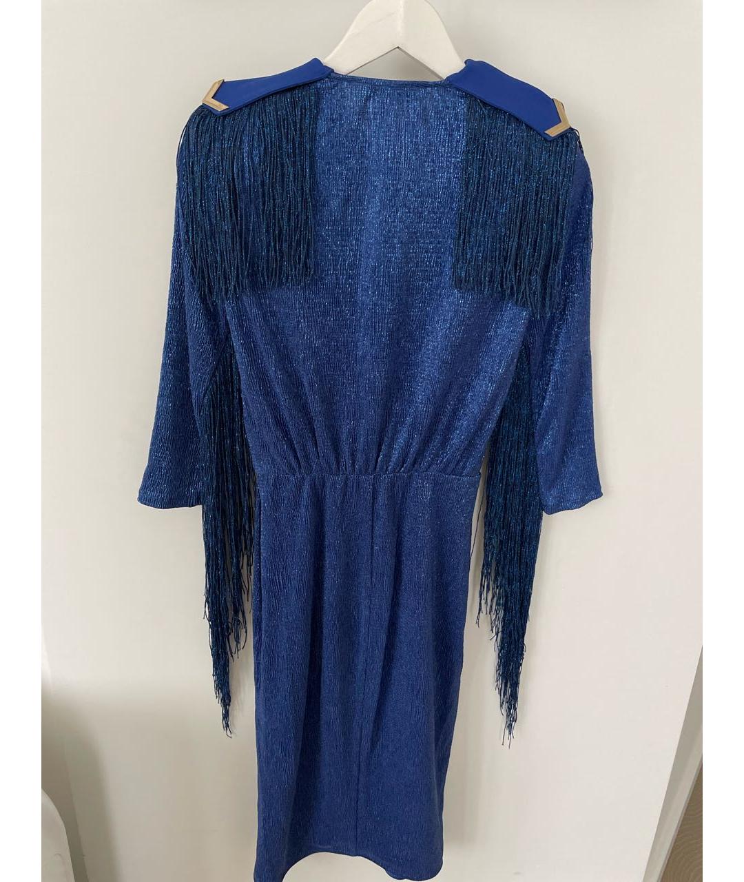 ELISABETTA FRANCHI Синее полиэстеровое вечернее платье, фото 2