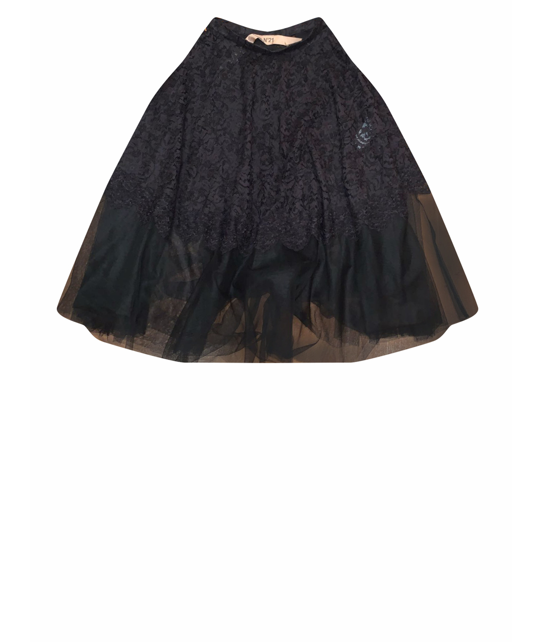 NO. 21 Черная полиамидовая юбка макси, фото 1