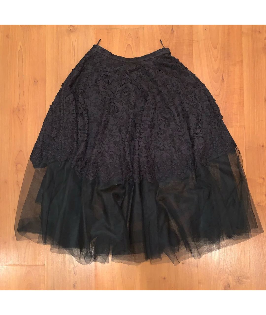NO. 21 Черная полиамидовая юбка макси, фото 2