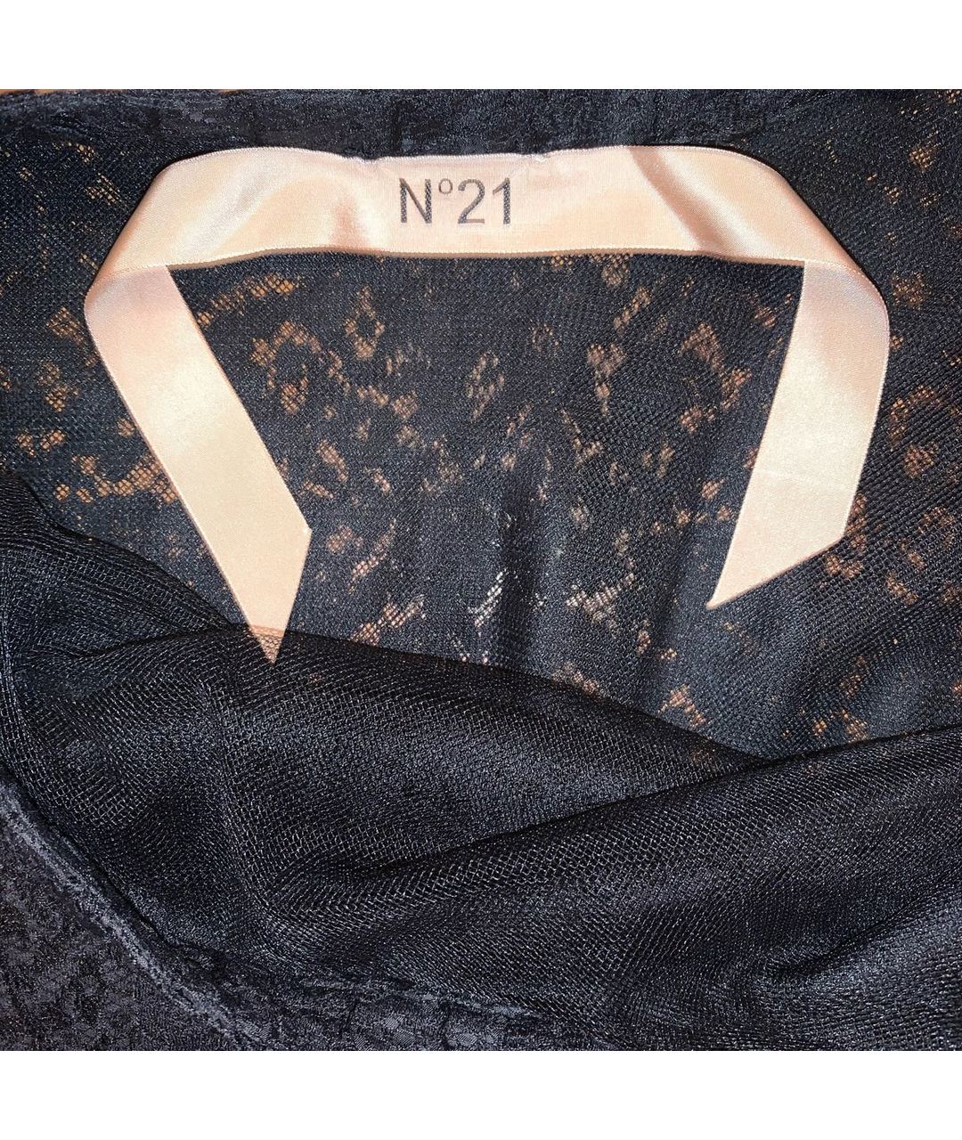 NO. 21 Черная полиамидовая юбка макси, фото 7