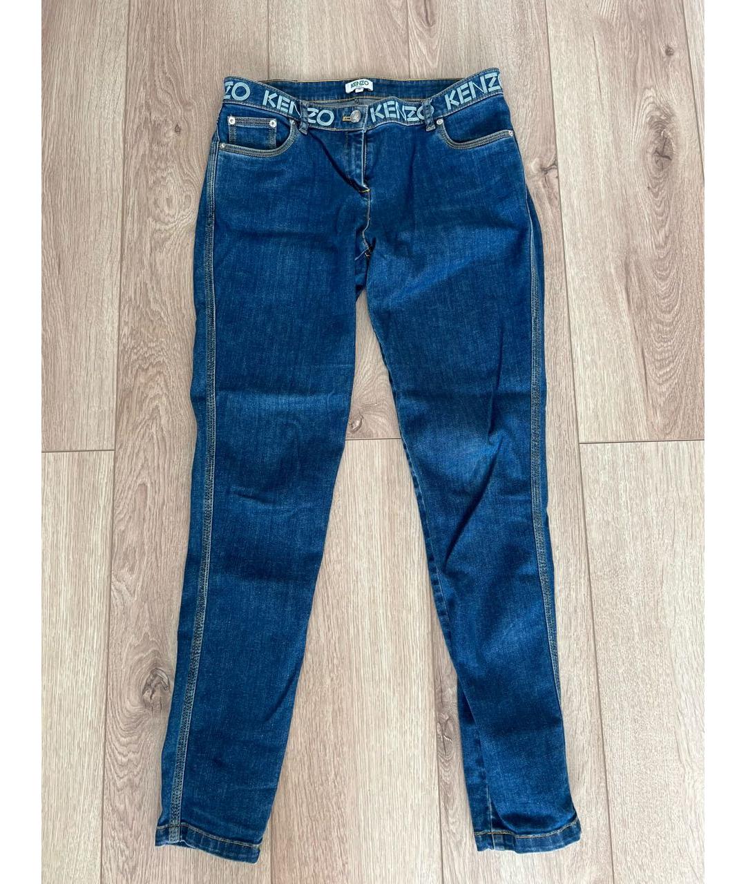 KENZO Синие хлопковые джинсы слим, фото 8