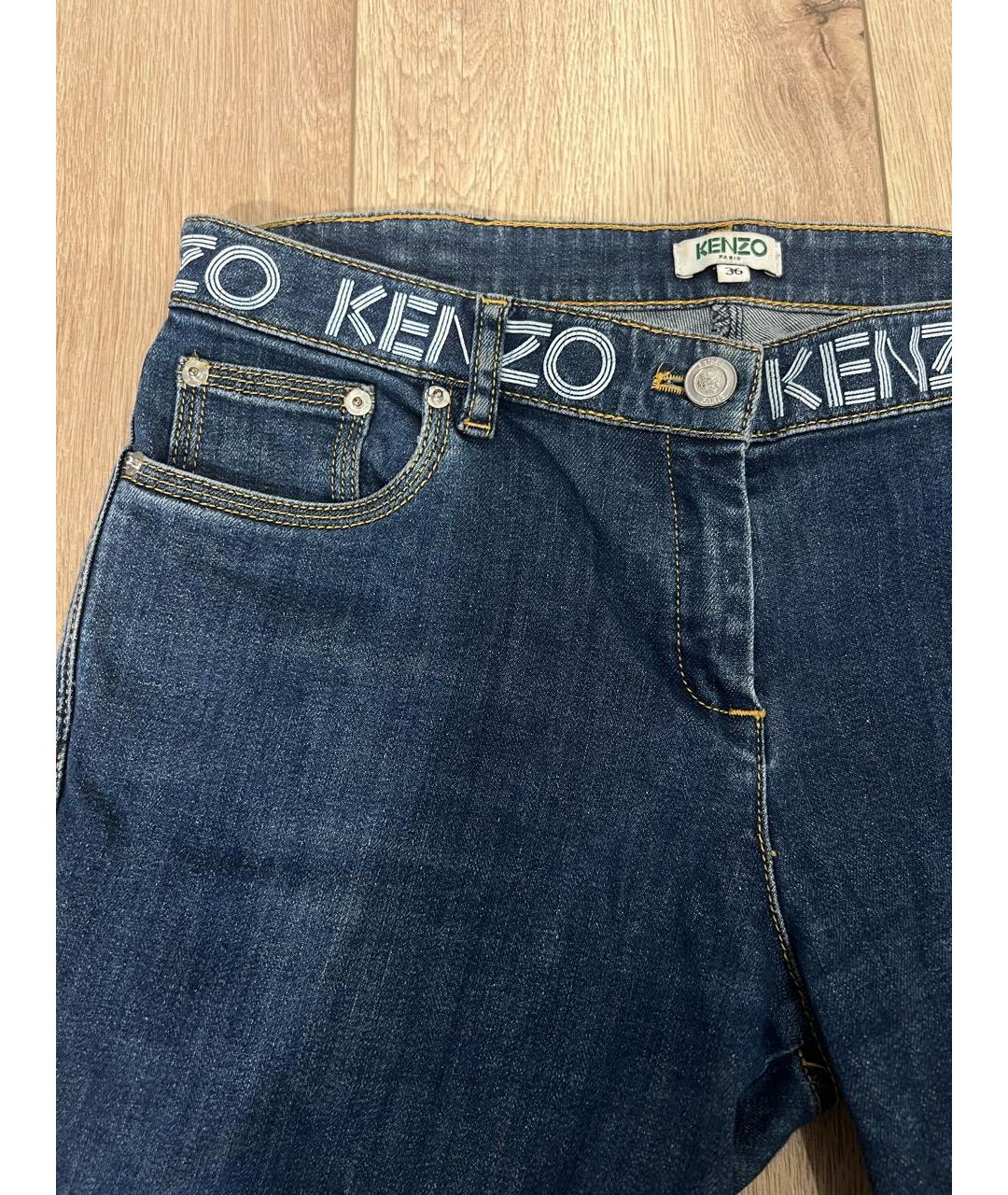 KENZO Синие хлопковые джинсы слим, фото 4