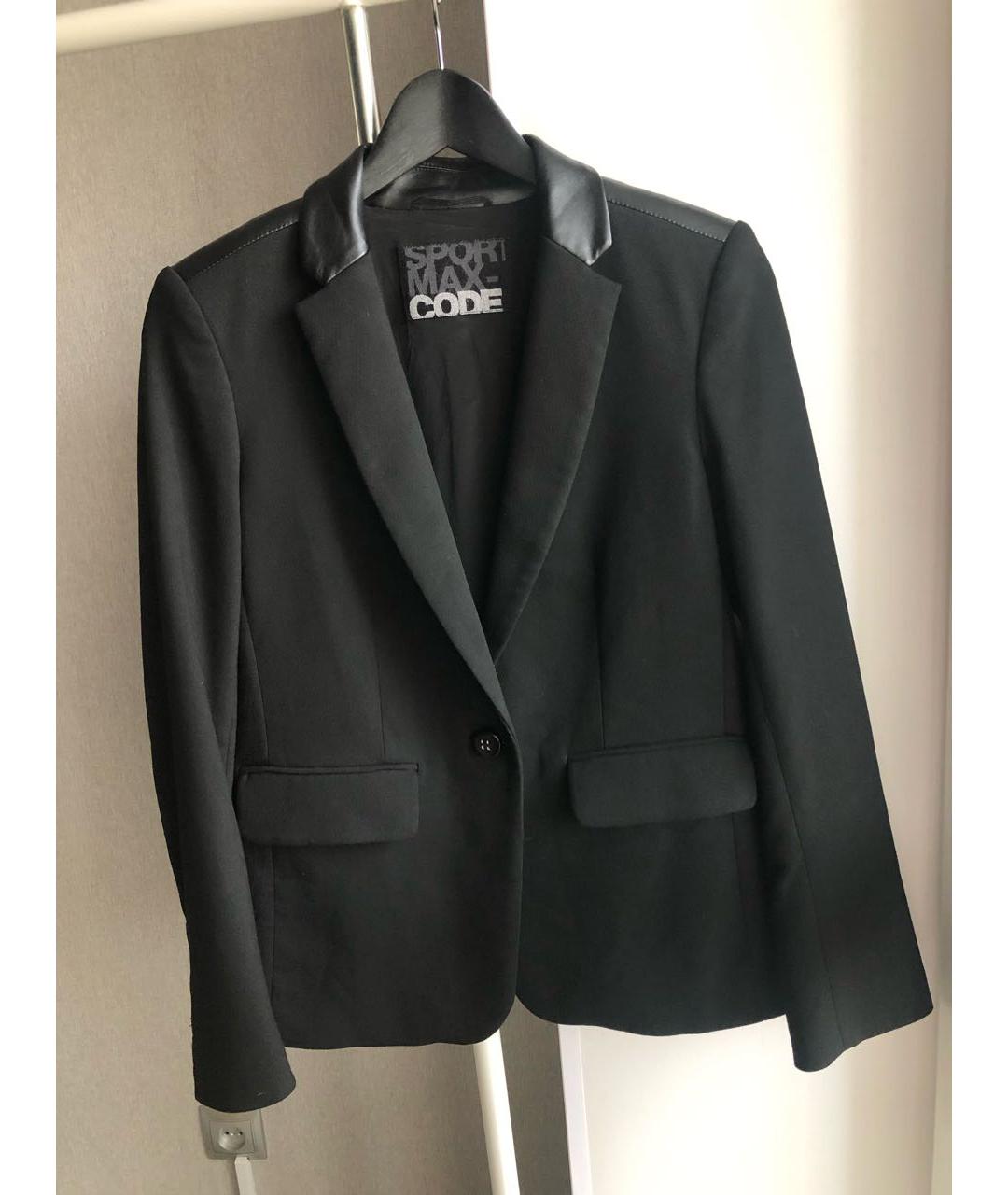 SPORTMAX Черный хлопковый жакет/пиджак, фото 3
