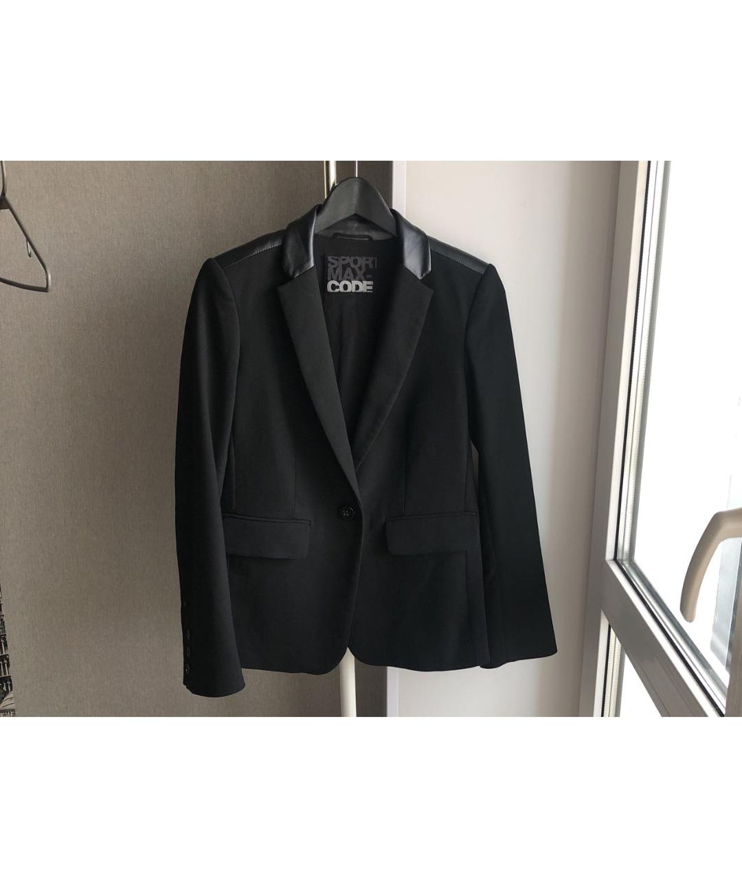 SPORTMAX Черный хлопковый жакет/пиджак, фото 9