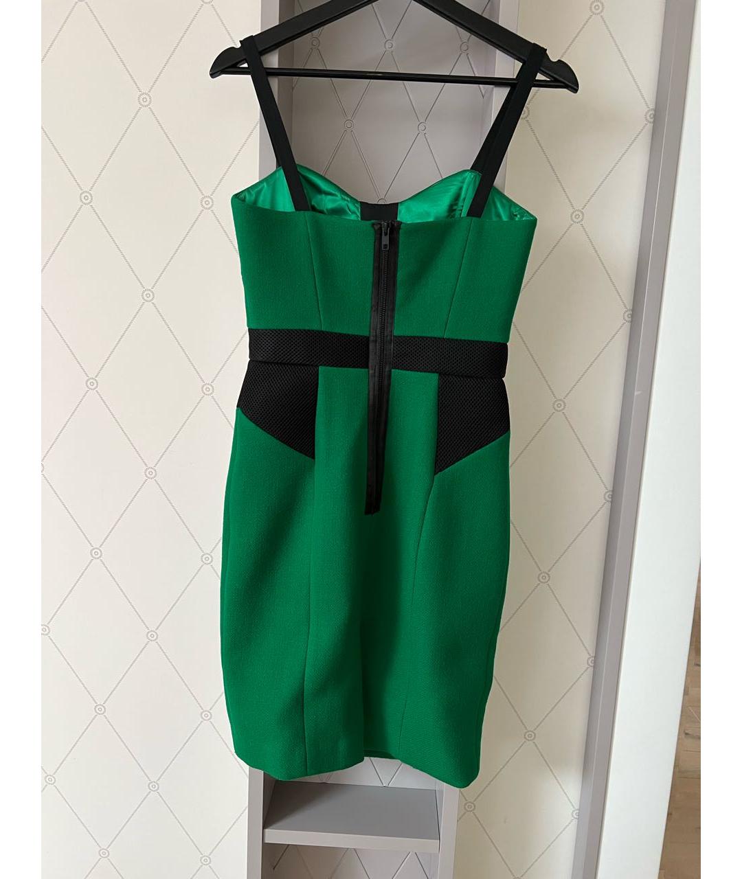 MILLY Зеленые шерстяное коктейльное платье, фото 2