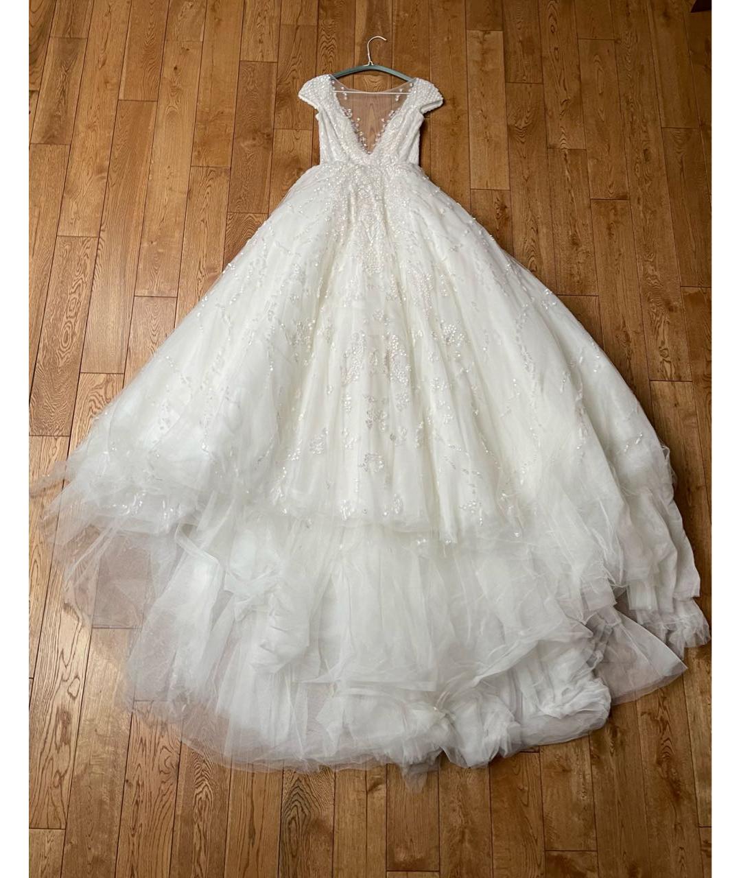 ZUHAIR MURAD Белое сетчатое свадебное платье, фото 8