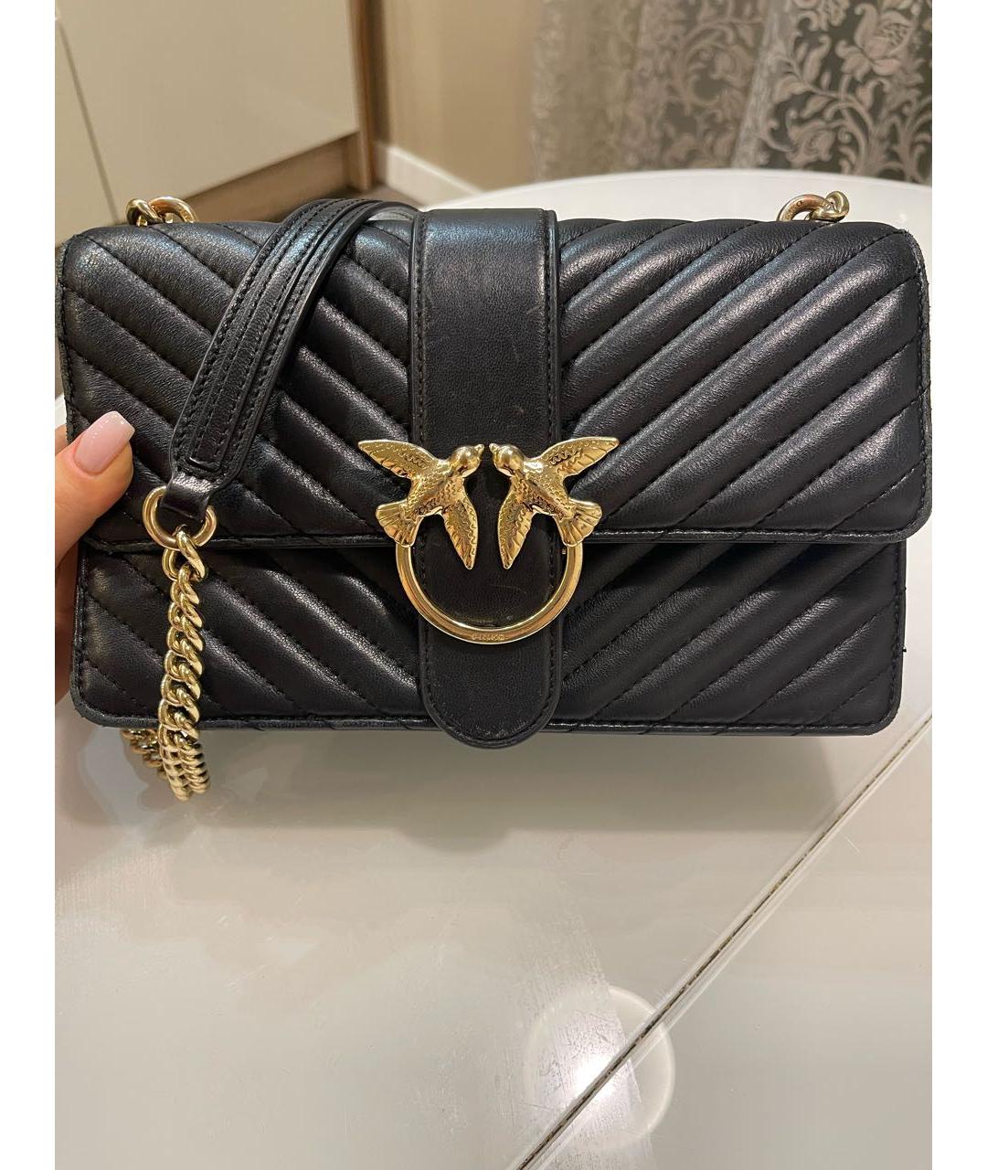 PINKO Черная кожаная сумка через плечо, фото 2