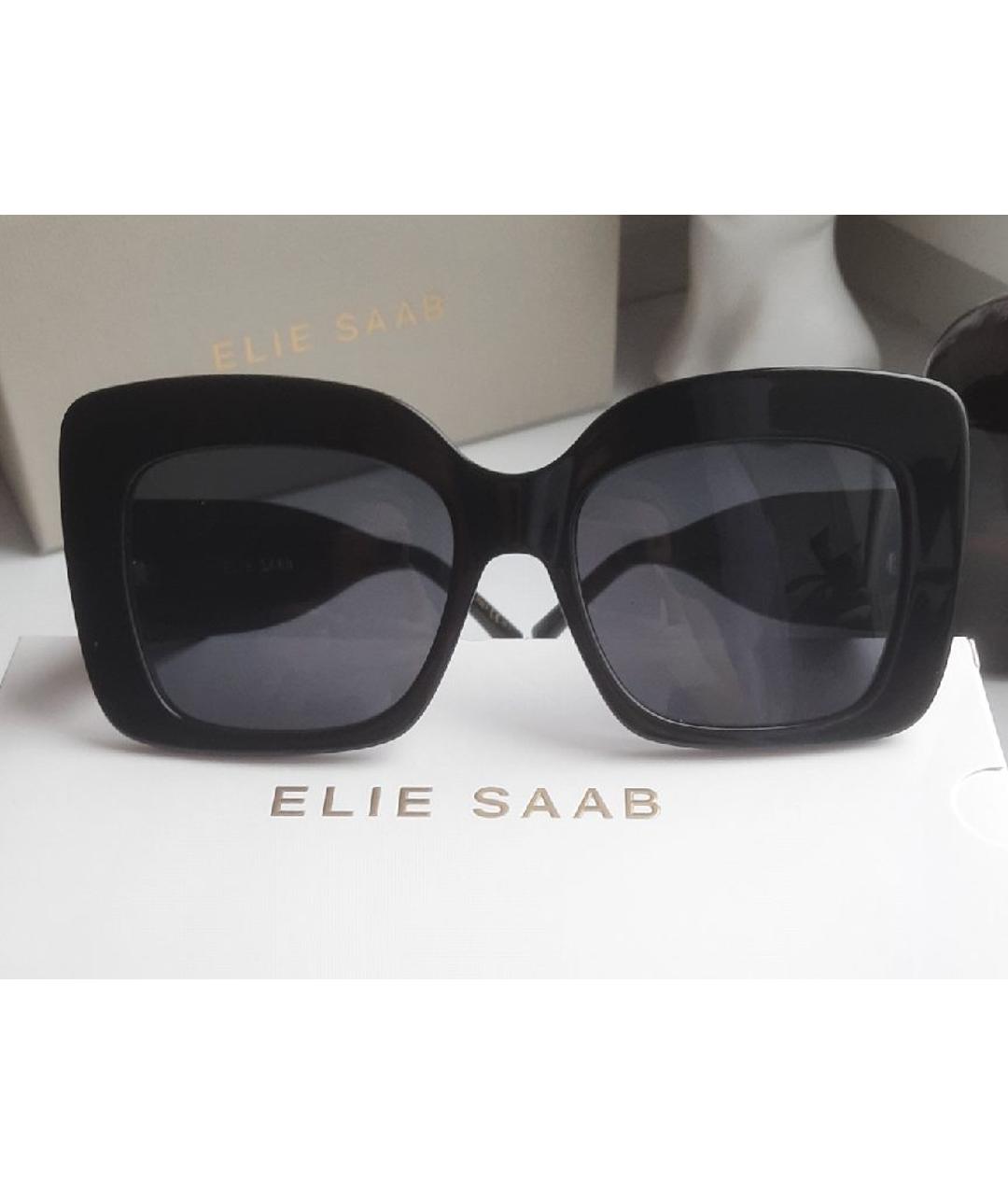 ELIE SAAB Черные пластиковые солнцезащитные очки, фото 5