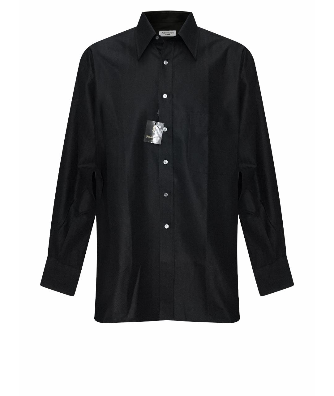YVES SAINT LAURENT VINTAGE Черная хлопковая классическая рубашка, фото 1