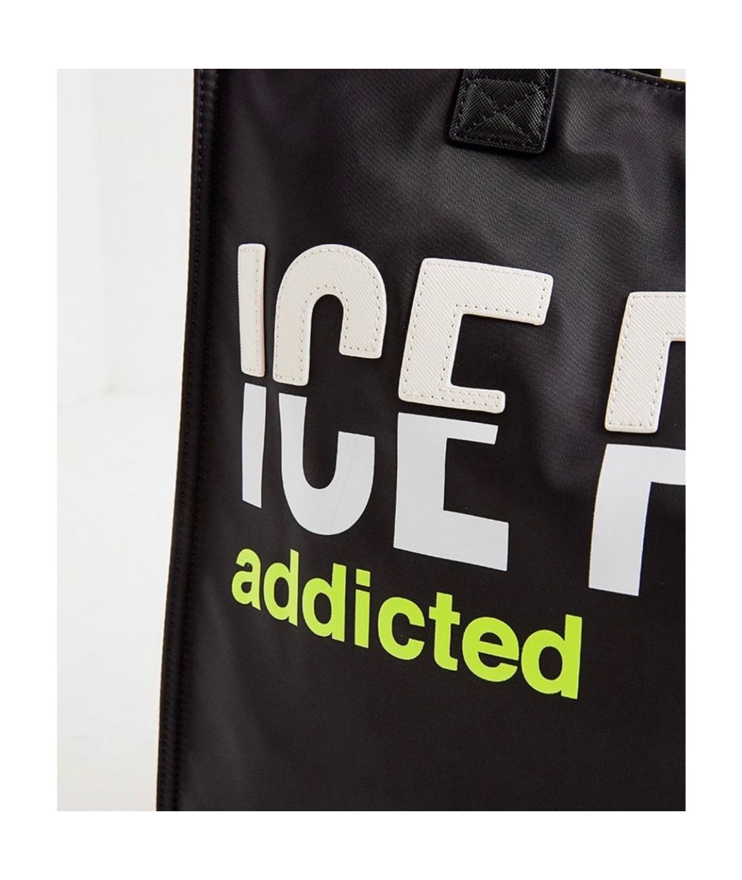 ICE PLAY Черная тканевая сумка тоут, фото 4