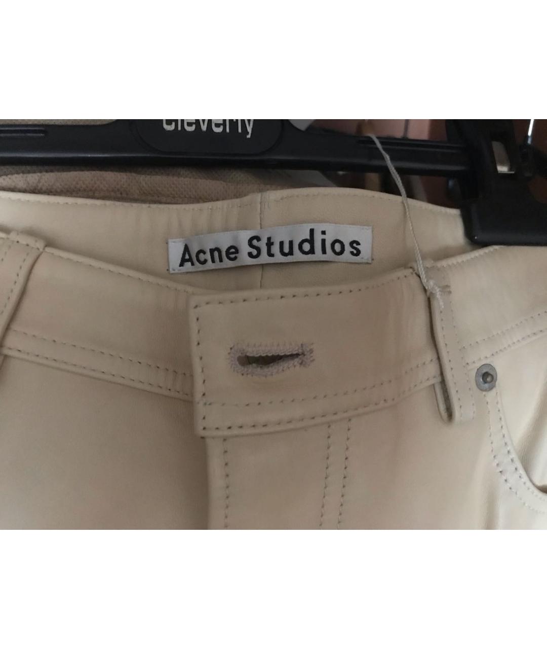 ACNE STUDIOS Кожаные прямые брюки, фото 4