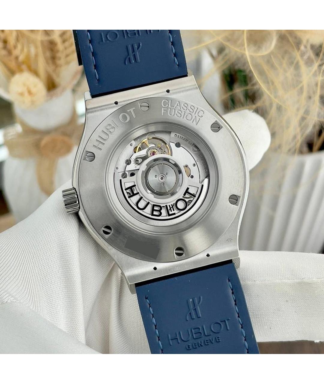 HUBLOT Темно-синие металлические часы, фото 5