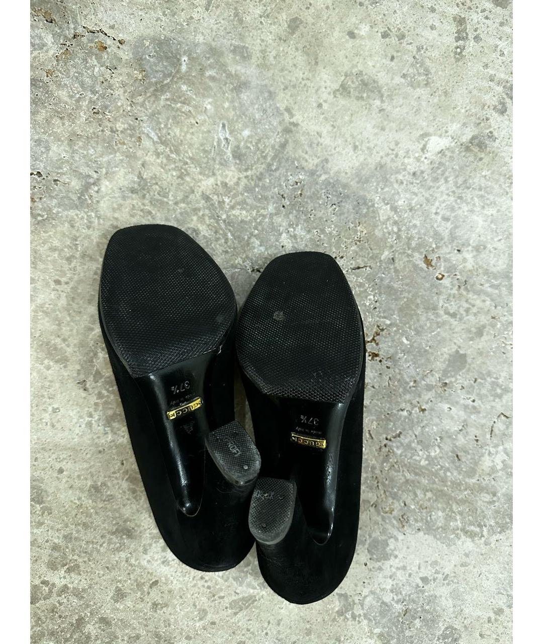 GUCCI Черные бархатные туфли, фото 4