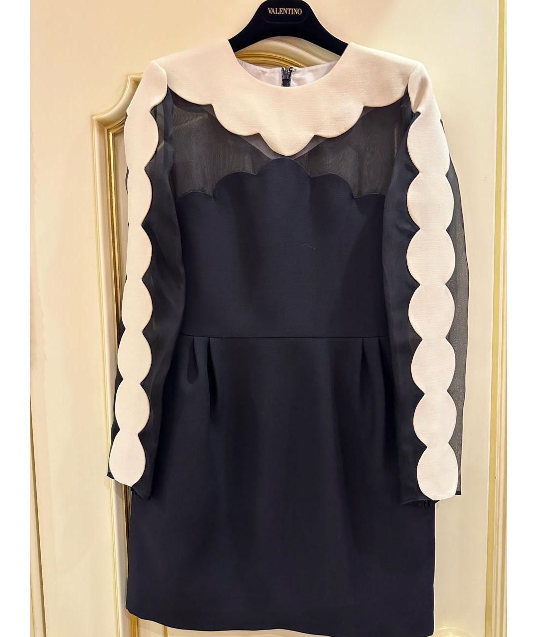 VALENTINO Черное шелковое коктейльное платье, фото 5