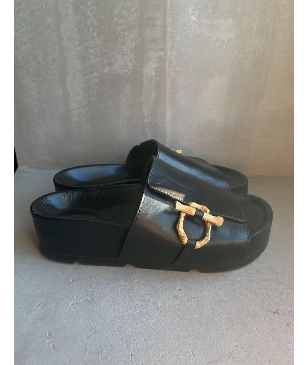 CELINE Черные кожаные сабо, фото 3