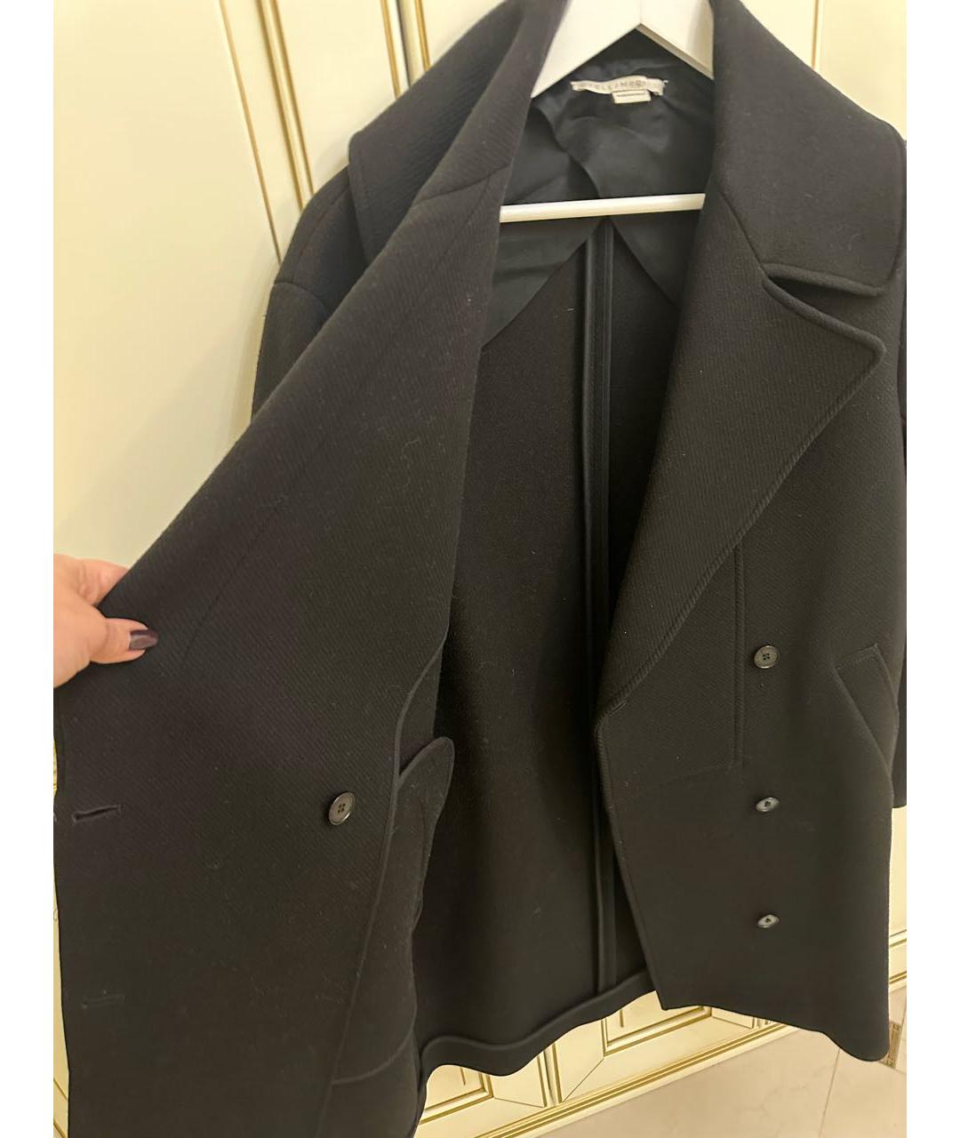 STELLA MCCARTNEY Черное шерстяное пальто, фото 4