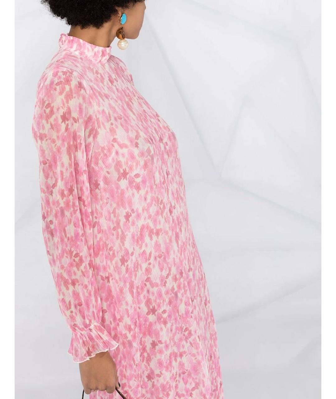 GANNI Розовое шифоновое коктейльное платье, фото 3
