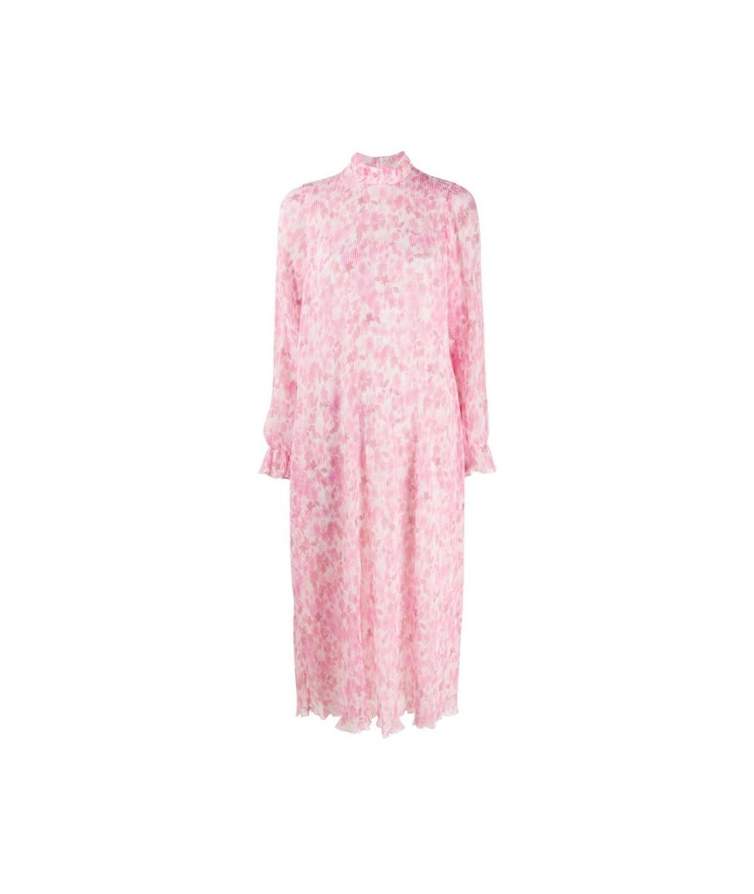 GANNI Розовое шифоновое коктейльное платье, фото 1