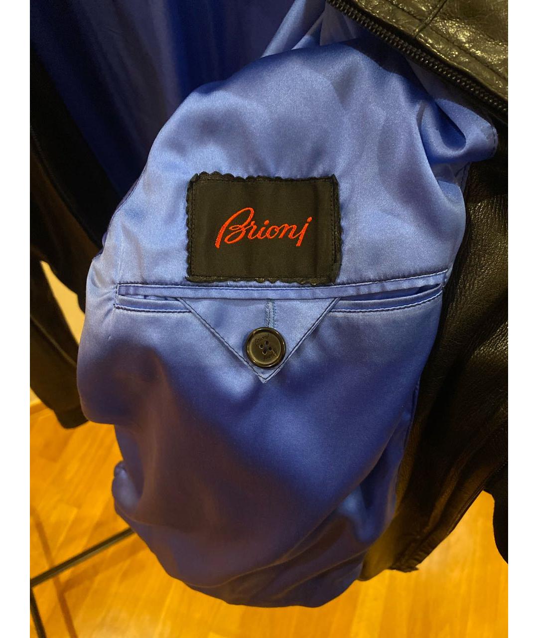 BRIONI Черная кожаная куртка, фото 4