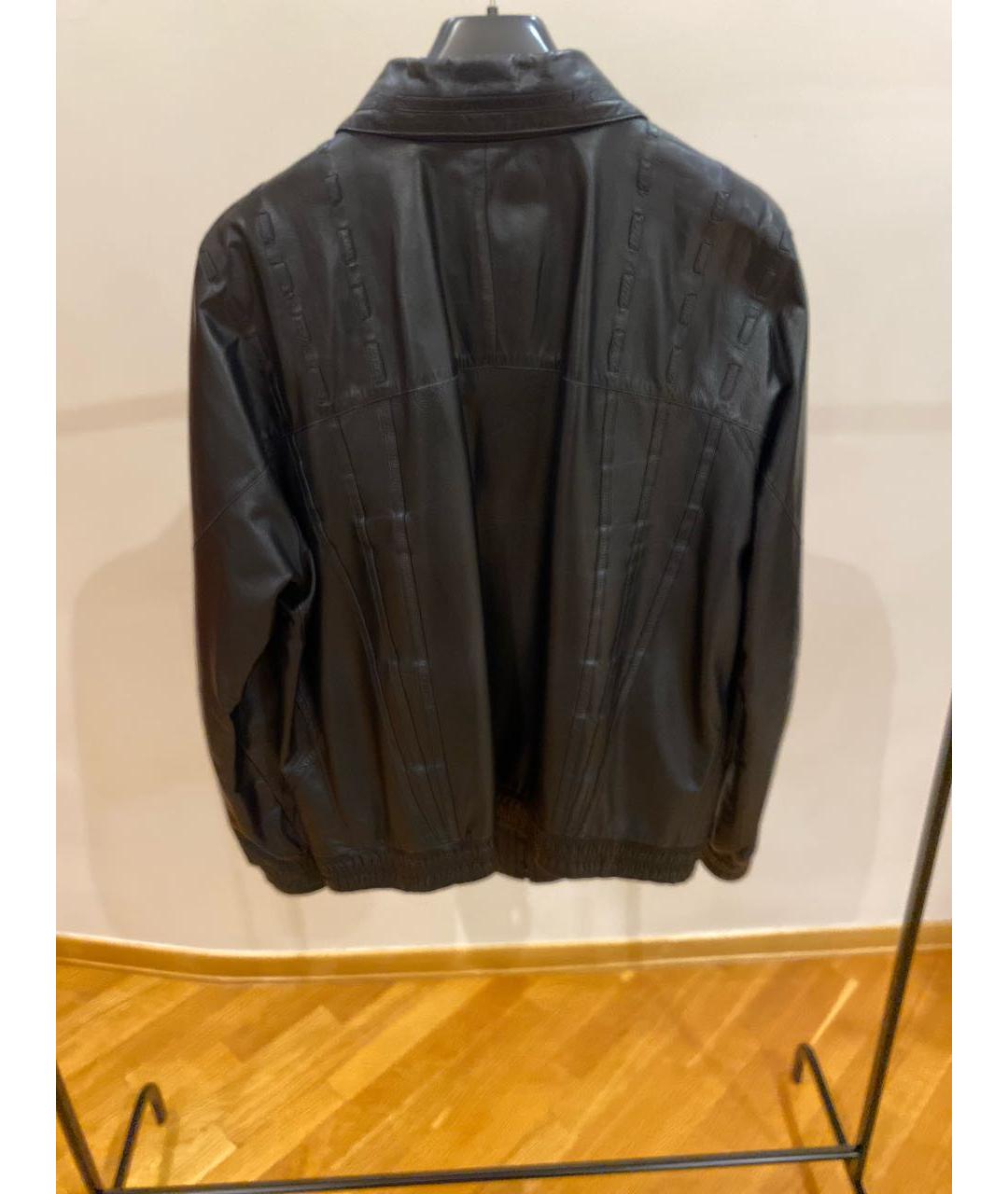 BRIONI Черная кожаная куртка, фото 2