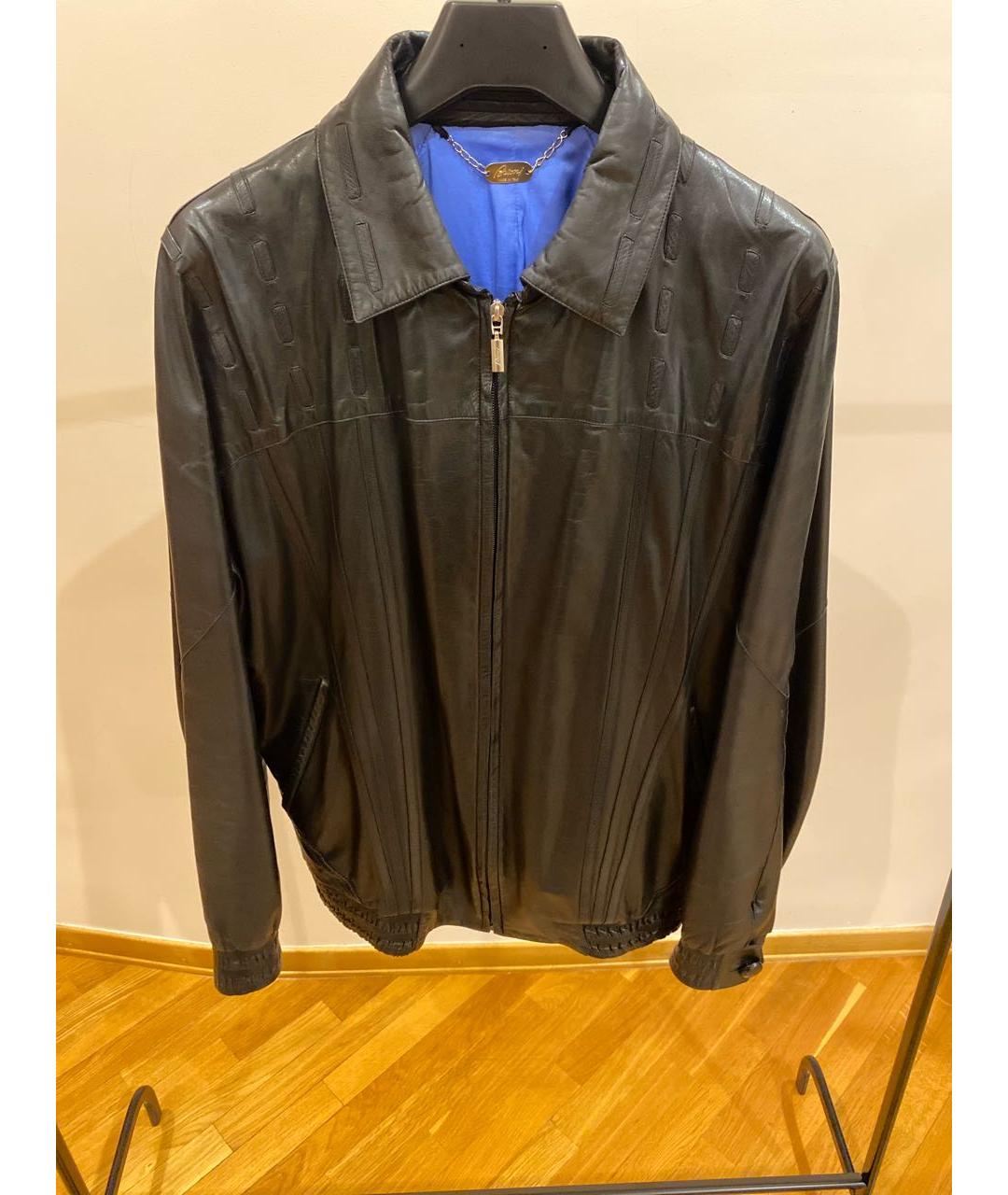 BRIONI Черная кожаная куртка, фото 5