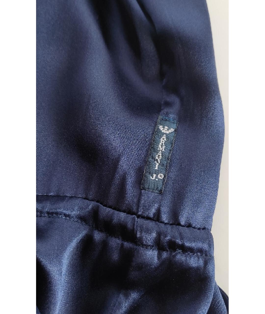 ARMANI JEANS Синее шелковое повседневное платье, фото 5