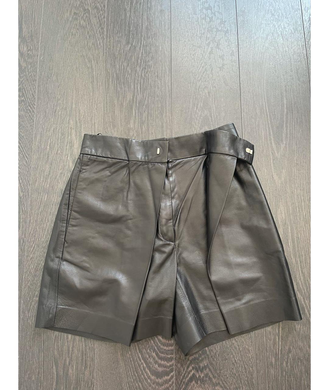 VALENTINO Черные кожаные шорты, фото 2