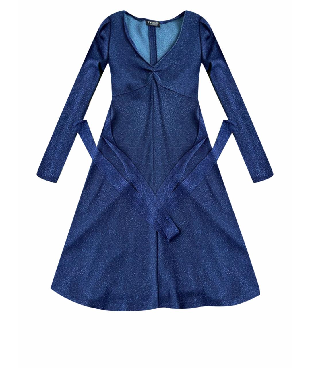 TWIN-SET Синее полиэстеровое вечернее платье, фото 1