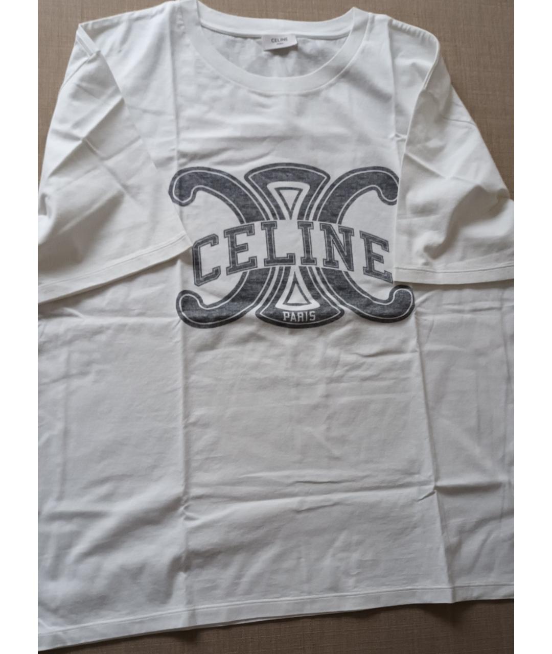 CELINE PRE-OWNED Белая хлопковая футболка, фото 2